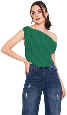 jovo Casual Solid Women Green Top