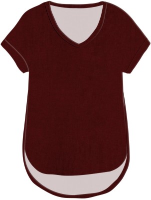 jovo Casual Solid Women Maroon Top