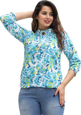 BM enterprises Casual Printed Women Blue Top