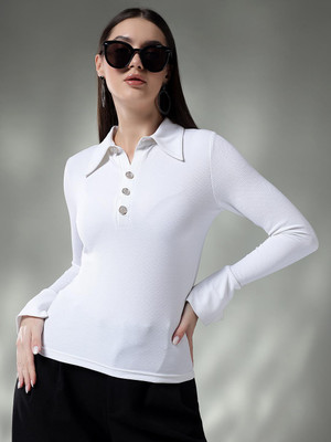 KOTTY Casual Printed Women White Top