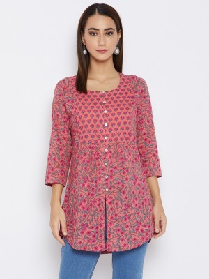 Meesan Casual Printed Women Pink Top