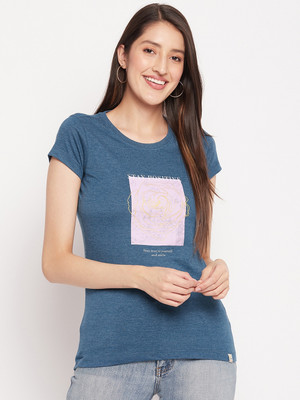 DUKE Casual Printed Women Blue Top