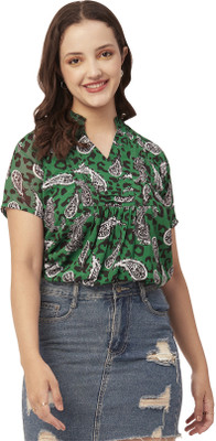 moomaya Casual Printed Women Green Top