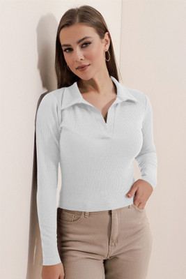 Tanushk Casual Solid Women White Top