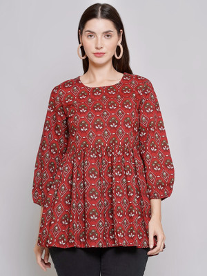 Nishabd Casual Printed Women Red Top
