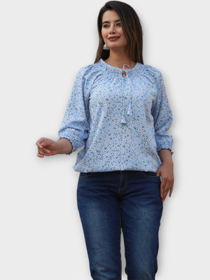 TRUSTED ENTERPRISES Casual Printed Women Blue Top