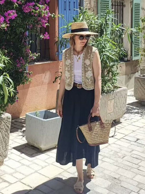 Routes by All About You Casual Embroidered Women Beige Top