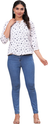 BM enterprises Casual Printed Women White Top