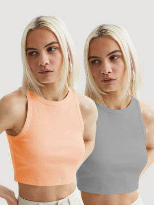 METRONAUT Casual Self Design Women Orange Top