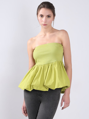 VERO MODA Casual Solid Women Green Top