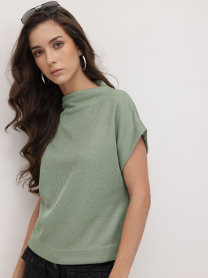 Roadster Casual Solid Women Green Top