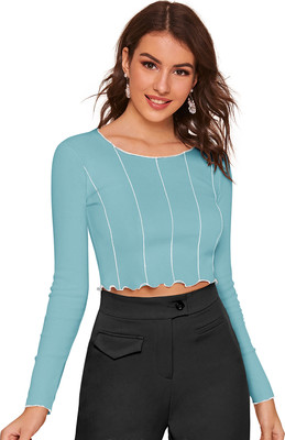 SHREE KSHETRAPAL CREATION Casual Striped Women Light Green Top