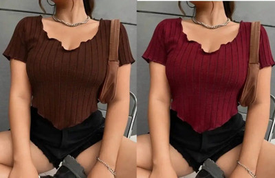 Iskakov Casual Solid Women Multicolor Top