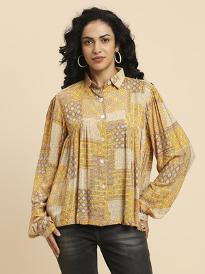 RIEKA Casual Printed Women Multicolor Top