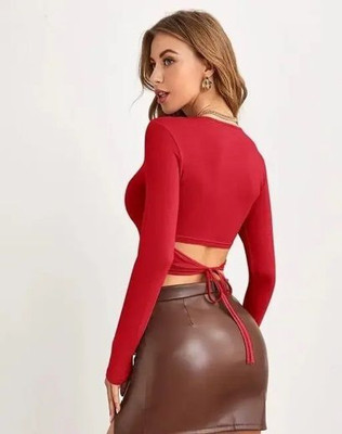 Heilig Casual Solid Women Red Top