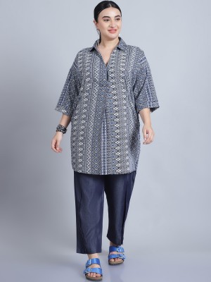 BAAWRI Casual Printed Women Blue Top