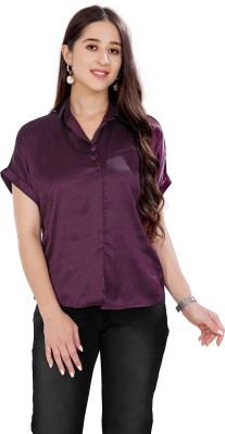 METRONAUT Casual Solid Women Purple Top