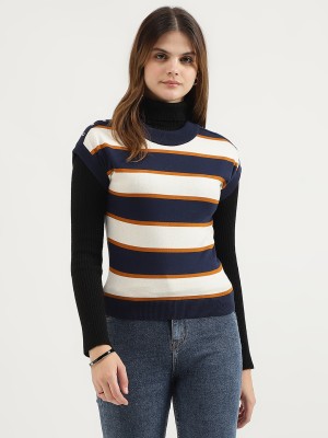 United Colors of Benetton Casual Striped Women Blue Top
