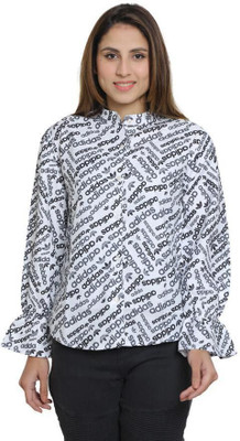 Yuvraj Apparels Casual Printed Women White, Black Top