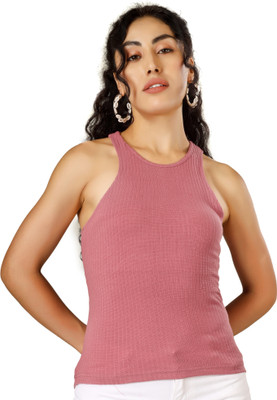 Clothza Casual Self Design Women Pink Top