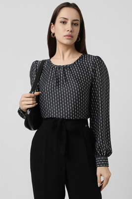 VAN HEUSEN Formal Printed Women Grey Top
