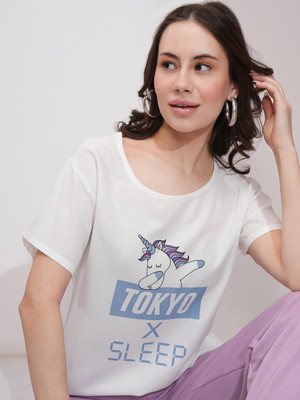 Tokyo Talkies Casual Short Sleeve Printed Women Multicolor Top