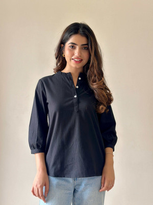 Da vastraagaar Formal Solid Women Black Top