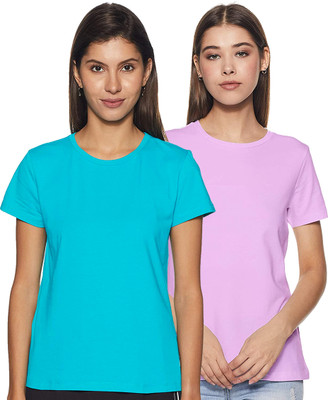 COLOR CAPITAL Casual Solid Women Light Blue, Purple Top