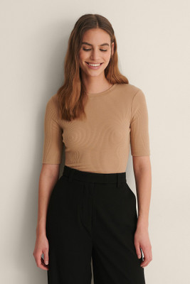 Redamancii Casual Solid Women Beige Top