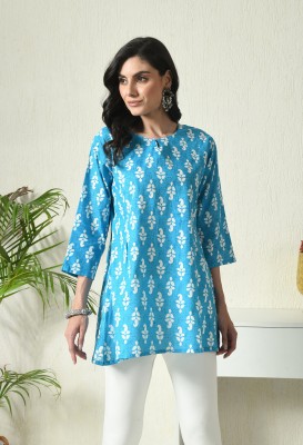 GROMint Casual Printed Women Blue Top