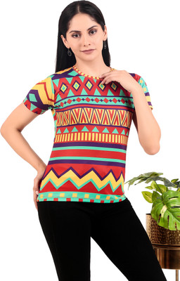 SCOCOS Casual Printed Women Multicolor Top