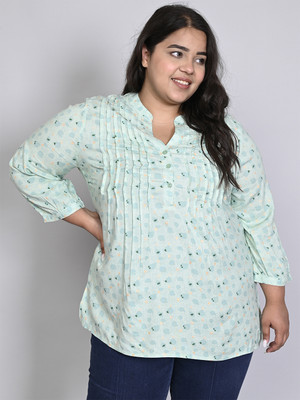 9 impression Casual Printed Women Green Top