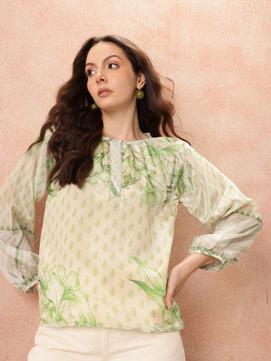 all about you Casual Printed Women Beige Top