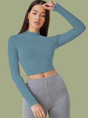 NAVYANKAA Casual Solid Women Light Green Top