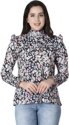 Leriya Fashion Casual Printed Women Black Top