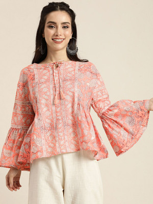 Taavi Casual Printed Women Orange Top