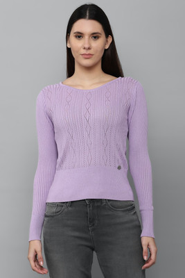 Allen Solly Casual Self Design Women Purple Top