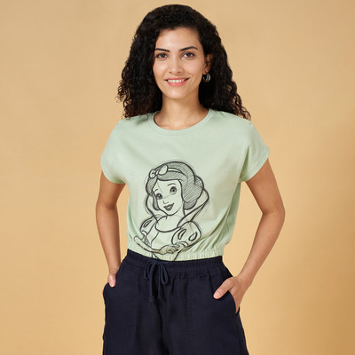 Honey By Pantaloons Casual Printed Women Light Green Top