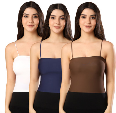 Paavki Casual Solid Women White, Dark Blue, Brown Top