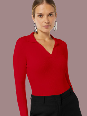 Kashonaa Casual Self Design Women Red Top