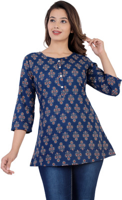 siddhanam Casual Regular Sleeve Printed Women Multicolor Top