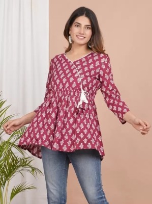 PVZ Casual Printed Women Maroon Top