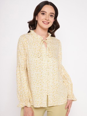 MADAME Casual Printed Women Yellow Top