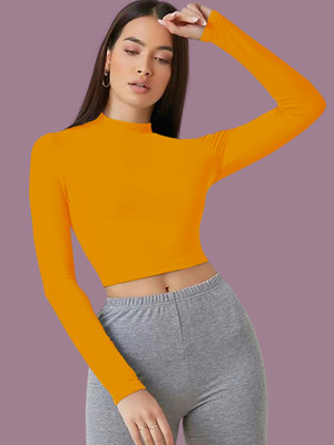 Kashonaa Casual Solid Women Yellow Top
