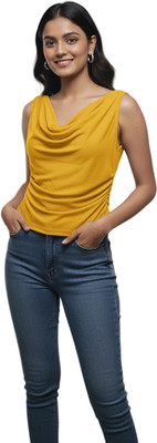 MADBORN CREATION Casual Solid Women Yellow Top