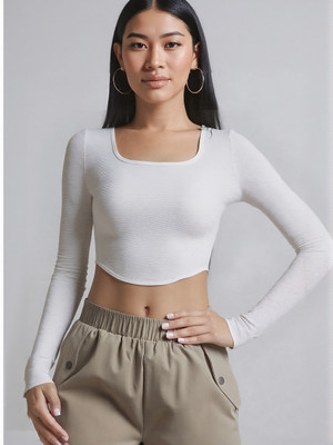 Dressberry Casual Solid Women White Top