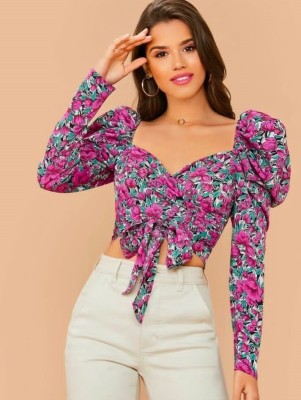 Dream Beauty Fashion Casual Floral Print Women Pink Top