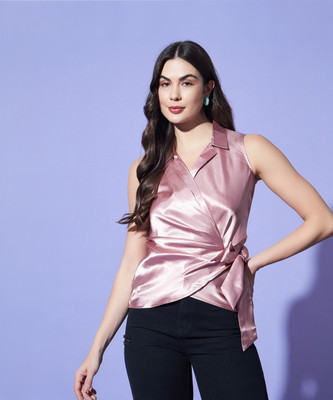 TREND ARREST Party Solid Women Pink Top