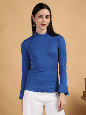 KOTTY Casual Solid Women Blue Top