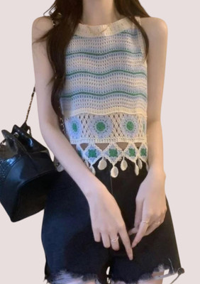 Epicedesigns Casual Self Design Women Blue Top